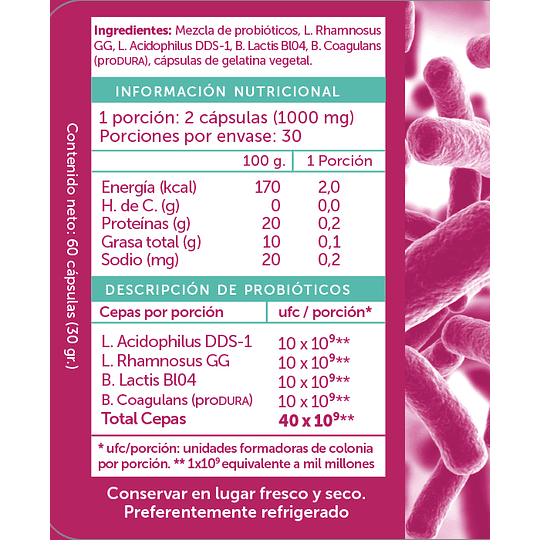 PROBIOTIC PLUS 40B 60 cápsulas - Wellplus