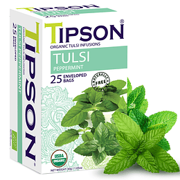 Infusión Tulsi con Menta 25 bolsitas, Tulsi Peppermint - Tipson 