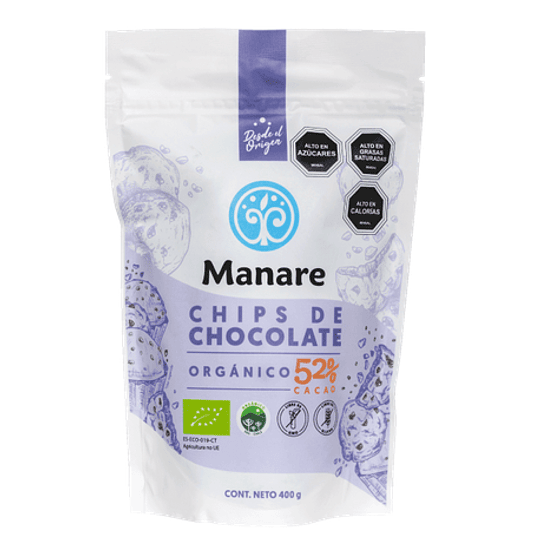 Chips de chocolate orgánico 52% cacao 400g