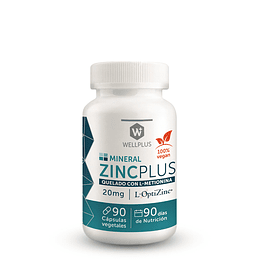 ZincPlus Quelado con L-Metionina, 90 cápsulas, Wellplus