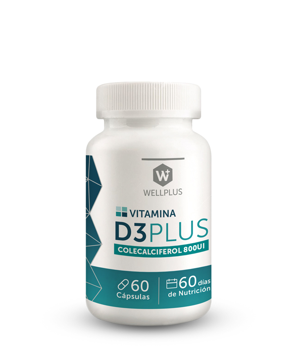 D3 PLUS Colecalciferol 60 cápsulas, Wellplus