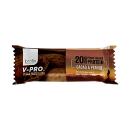 Barra de proteina vegetal, cacao y peanut , V-Pro, 65g, Brota Superalimentos