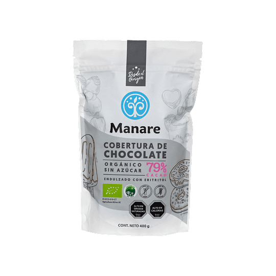 Cobertura sin azúcar 79% cacao 400g Manare