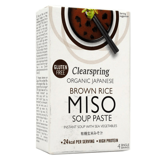 Sopa Instantánea de Miso Orgánico con vegetales 60g 4 porciones Clearspring