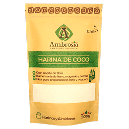 Harina de Coco, 500g,  certificado sin gluten, Ambrosia