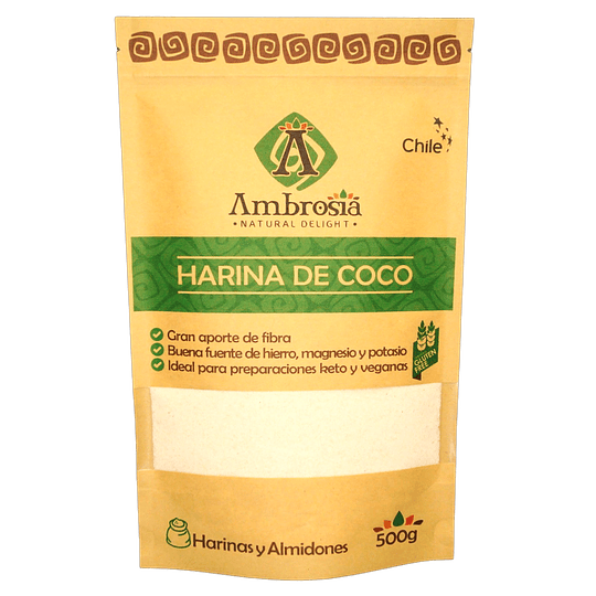 Harina de Coco, 500g,  certificado sin gluten, Ambrosia