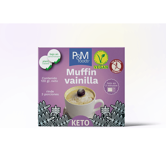 Muffin vainilla, X-pres Keto, 120g, P&M foods
