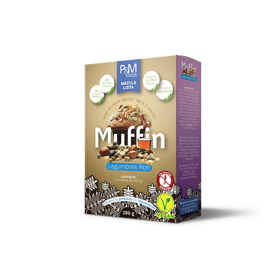 Muffin de Legumbres Ron, 280g (2 envases de 140g), P&M foods