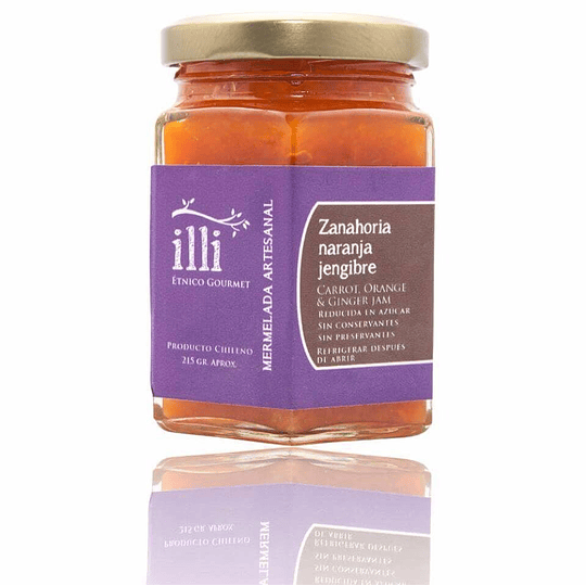 Mermelada zanahoria naranja jengibre 215g aprox., Illi Gourmet