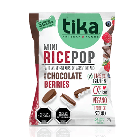 Tika Mini Rice Pop Chocolate Berries, 22g, Tika