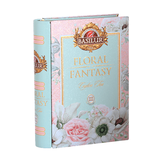 Tea Book Vol III, Floral Fantasy, Te verde con Rosas y Cerezas, 40g, Basilur, Lata de Regalo