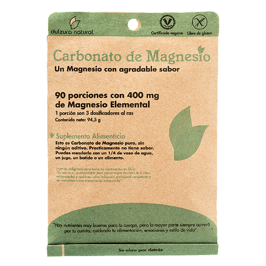 Carbonato De Magnesio, 90 porciones con 400 mg, Dulzura Natural