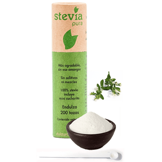 Stevia en polvo, 100% natural, 10g,  200 porciones, Dulzura Natural
