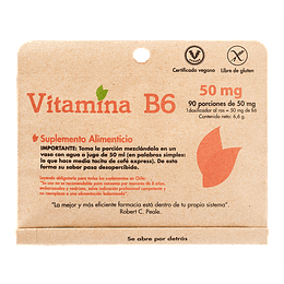 Vitamina B6, 90 porciones de 50mg, Dulzura Natural