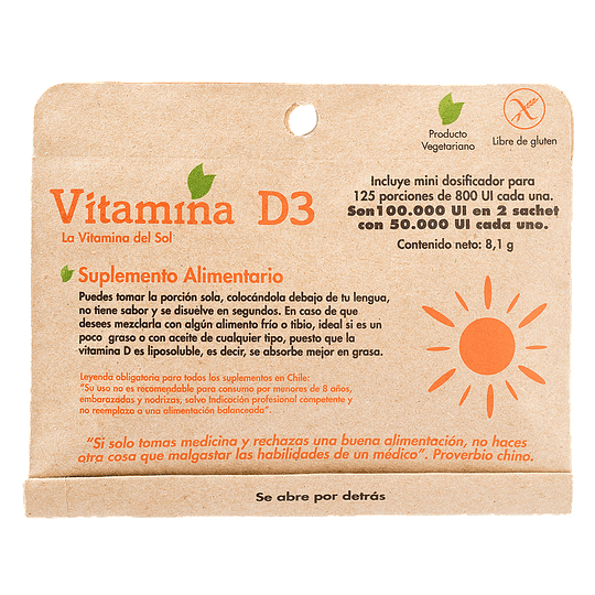 Vitamina D3, vegetariana, 125 porciones, Dulzura Natural