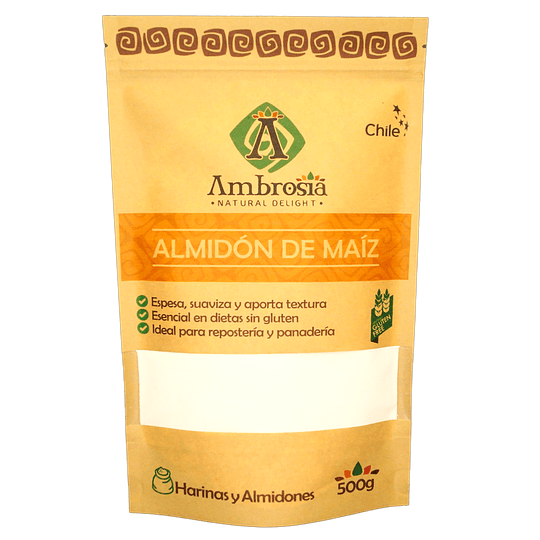 Almidón De Maíz Vegano,  500g, Certif. Sin Gluten, Ambrosia