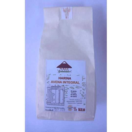 Harina De Avena Integral  500g, Mi Ruca Saludable