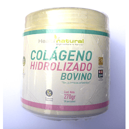 Colágeno Hidrolizado Bovino, en polvo, 270g, Health natural