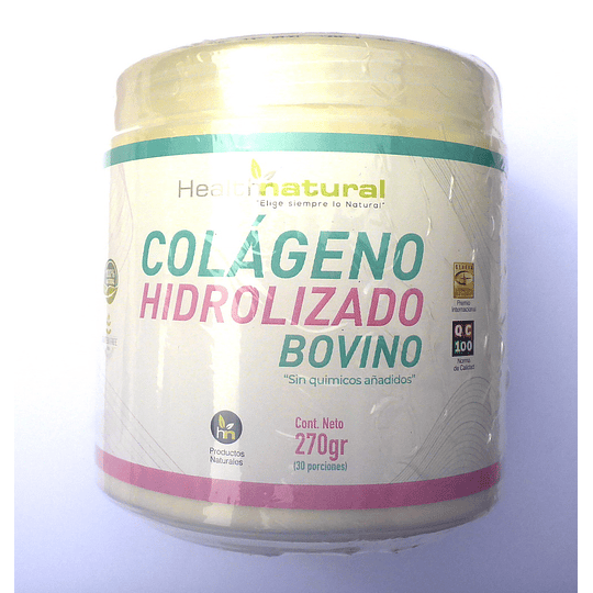 Colágeno Hidrolizado Bovino, en polvo, 270g, Health natural