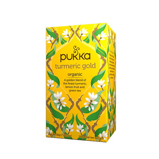 Té Orgánico Energizante Turmeric Gold, 20 bolsitas, Pukka