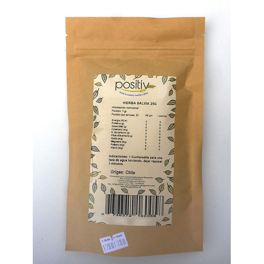 HIERBA SALVIA, 25g, POSITIV,  granel