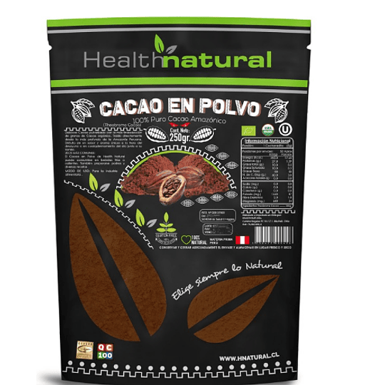 Cacao en Polvo Puro, Health Natural, 250g