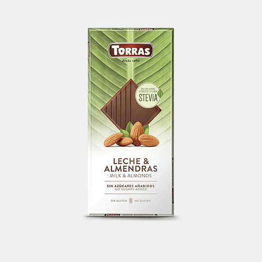 Chocolate Leche y Almendras, 125g, Torras