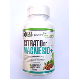Citrato De Magnesio, 500mg, 90 Cápsulas, Health Natural