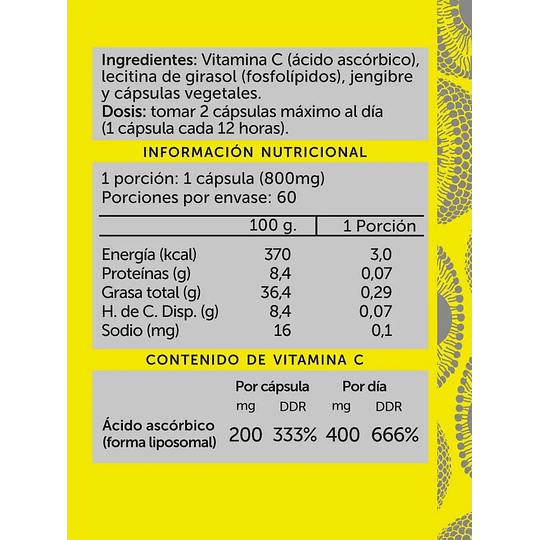 VITAMINA C LIPOSOMAL 90 cápsulas - Wellplus