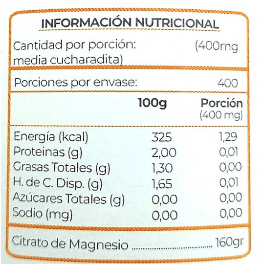 Citrato de Magnesio Premium en polvo, 160g, Health Natural 