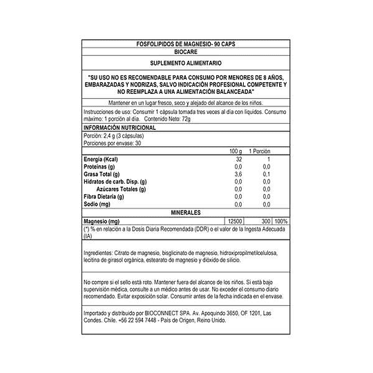  Magnesium Phospholipid Complex - Complejo Fosfolípidos de Magnesio, 90 capsulas, Biocare