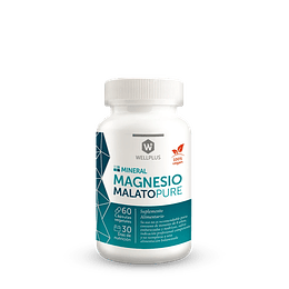 Magnesio Malato Pure,  60 cápsulas, Wellplus
