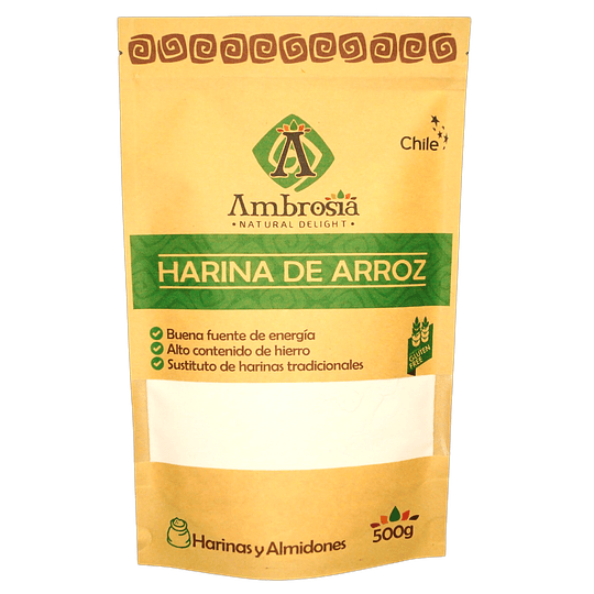  Harina de Arroz, 500g, certificado sin gluten, Ambrosia