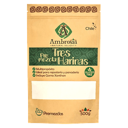 Premezcla Tres Harinas, 500g, certificado sin gluten, Ambrosia