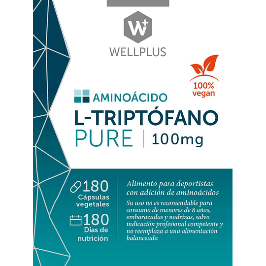 L-Triptofano Pure 180 cápsulas, Wellplus