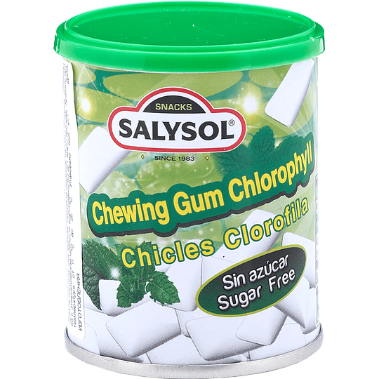 Chicles Clorofila sin azúcar, 30g, SALYSOL, Chewing Gum Chlorophyll