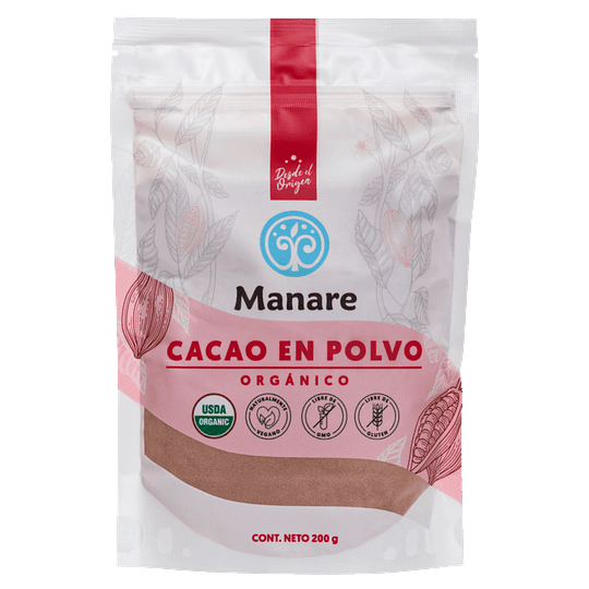 Cacao en polvo orgánico, 200g, Manare