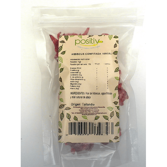 hibiscus confitada, 100g, Positiv