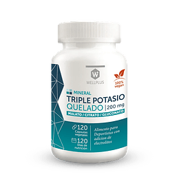 Triple Potasio Quelado, 120 cápsulas, Wellplus