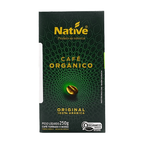 Café orgánico molido,  100% Arábica, Brasil, 250g,  Native