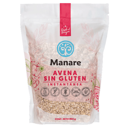 Avena Sin Gluten Instantánea, 800g,  Manare