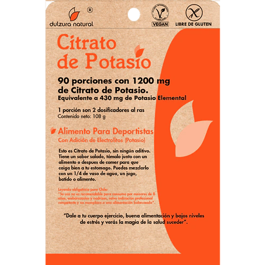 Citrato de Potasio, 90 Porciones, Dulzura Natural