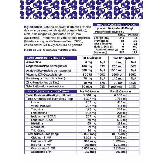 CAVIAR PROTEINPLUS, 360 cápsulas, Wellplus