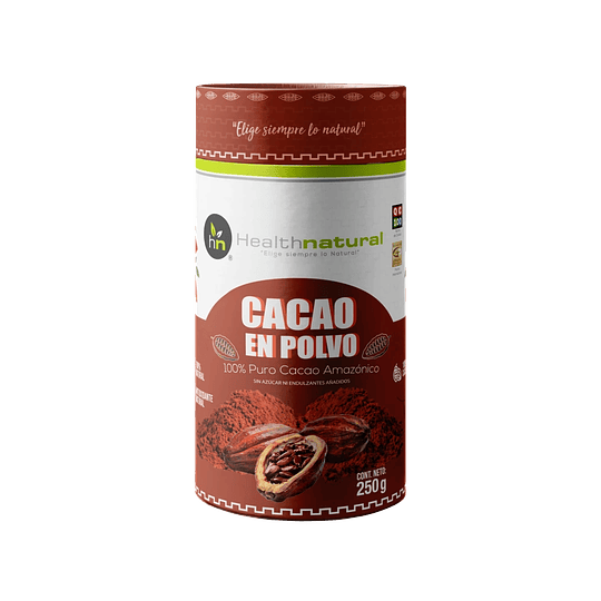 Cacao en Polvo Puro, Health Natural, 250g