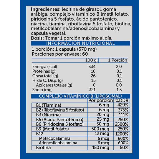 VITAMINA B-COMPLEX 60 cápsulas - Wellplus