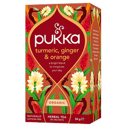 Infusión Turmeric, Ginger & Orange, 20 sachets, PUKKA
