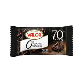 Chocolate Negro 70%, 0% Azúcares Añadidos, 9g, Valor
