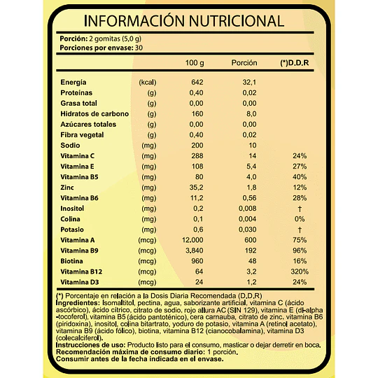 8 Vitamins,  60 Gomitas,  Sabor Fresa Sin Azúcar,  FNL