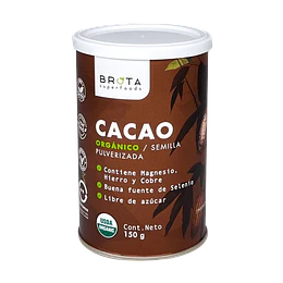 Cacao Orgánico En Polvo, 150g, Brota