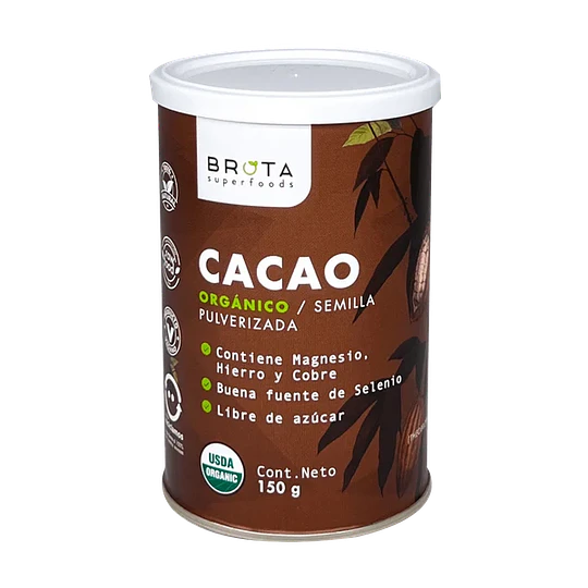 Cacao Orgánico En Polvo, 150g, Brota